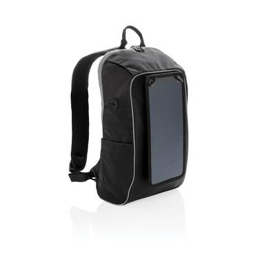 Outdoorový batoh so solárnym panelom, čierna